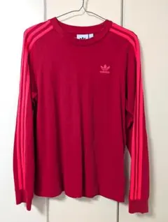 adidas Originals ロンT 3ライントレフォイル Mサイズ 赤