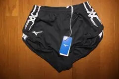メンズL　黒白　ミズノ　MIZUNOインナー付き陸上レーシングパンツ　ランニング