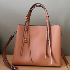 ハンドバッグ 「High-Line」ハンドル ロングストラップ スクエアバッグ