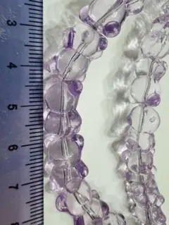 紫色 くまさん　クリスタル　ビーズ 連材