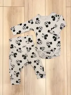 H&M ミッキーマウス ロンパース＆スパッツ　セット　2-4m