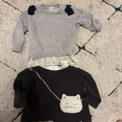 petit main◇100cm 黒　ポケット　ブランシェス２枚セット