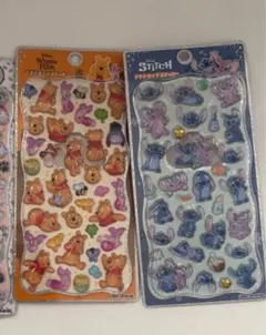 正規品　スティッチ　プーさん ディズニー　プチドロップステッカー シール