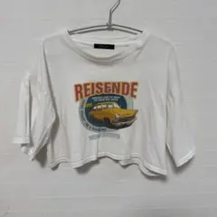 しまむらAveil CHIPCLIP 90年代風 クロップドTシャツ　ホワイト