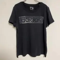 adidas アディダス ブラック 半袖Tシャツ XL