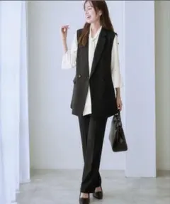 【新品未使用】セレモニースーツセットアップ　ジレ&パンツ&ブラウスセット