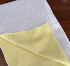 《ニット生地》★ラスト★★裏地がかわいい★ミニ裏毛ニット★オートミール×イエロー