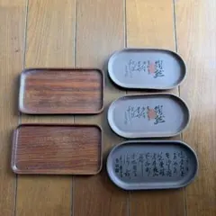 装飾トレイセット（木製・陶器風）