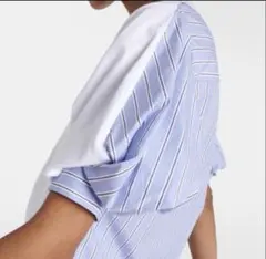 サカイ sacai 23-06527 ストライプ柄 半袖ブラウス - メルカリ