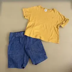 PETIT BATEAU トップス 110cm イエロー 半袖　くすみ　短パンのサムネイル
