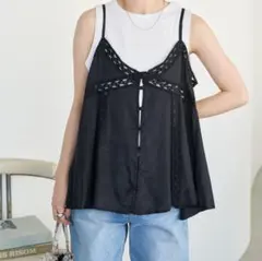 FREAK'S STORE インドレーヨン シャンタン レース キャミビスチェのサムネイル