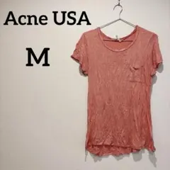 1点もの✨Acne USA 【M】 ピンク Tシャツ　半袖　夏服　レディース