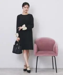 【大人気完売品】新品未使用タグ付きINDEXダブルクロスリボンスリーブワンピース