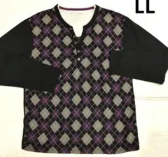 ダイヤモンド柄 LLサイズ★メンズトップス★秋★匿名配送★綿、ポリエステル