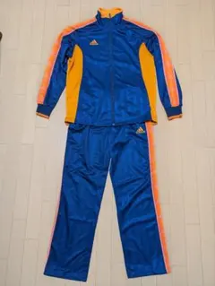 アディダス ジャージ　Lサイズ　 青/オレンジ　上下