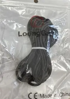 LoongGateマイクロUSBケーブル、ナイロン編み90度 (3m, 黒)