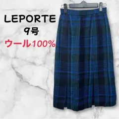 【a-774】 LEPORTE チェック柄スカート ヴィンテージ ウール100%