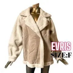 ⭐️A959⭐️ EVRIS ♥ 配色 フェイクムートン ライダース ボアブルゾン