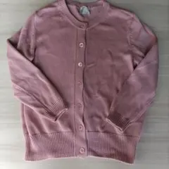 ピンク ニット カーディガン 5ボタン