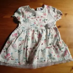 値下げ中花柄フリル袖ワンピース 18ヶ月用