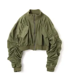 atmos pink クロップド ギャザーミリタリーMA1 カーキ