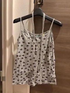 スター柄 キャミソール グレー M