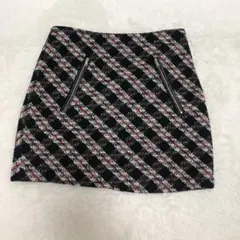 ZARA チェックツイードスカート