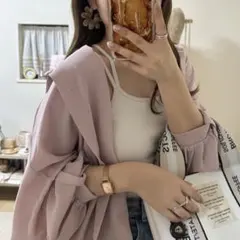 ドレープシャツ　ピンクシャツ