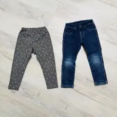 星柄グレー長ズボン　デニムセット