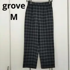 grove　ネイビー　チェック　パンツ　M