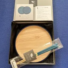 ぷりん様．専用品。Kyutaro Blue まる皿と箸のセット　(爽)
