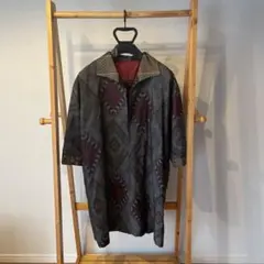 大島紬模様のオープンフロントチュニック