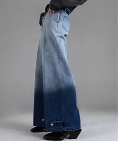 【定価:5,500】グラデーションワイドデニムパンツ