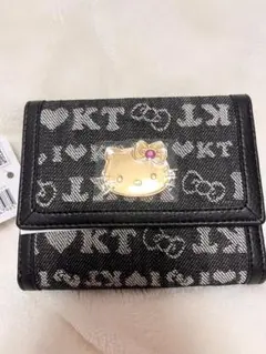 キティ　Hello Kitty　35周年　三つ折り　デニムワレット　財布のサムネイル