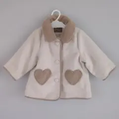 Petit main ハートポケットコート　90cm　オフホワイト