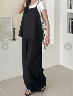 GeeRA ジーラ セットアップ風 キャミソール サロペット ブラック Mサイズ