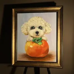 絵画 アート 原画 テクスチャーアート トイプードル 犬 - メルカリ