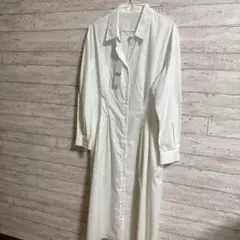 最終価格！ジーユー　GU ロング　シャツ　ワンピース　L 白　ホワイト　長袖