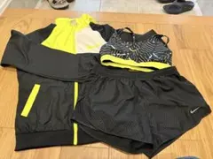 NIKE ジャージ上下セット 黒/蛍光イエロー