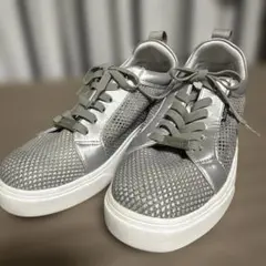 極美品/ELLE SPORT シルバースニーカー24cmメッシュキラキラのサムネイル