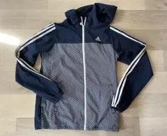 adidas ナイロン ジャケット M ネイビー/花柄★美品