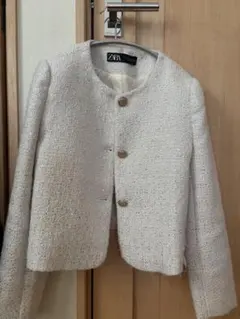 ZARA ホワイト テーラードジャケット