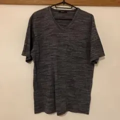 チャコールグレー 半袖Vネックニット(COMME CA ISM、L)