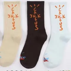 ④CACTUSロゴ入りカジュアルソックス 3足セット