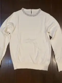 値下げしました！ビジュー　ニット白　GREEN LABEL RELAXING