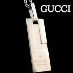 美品✨GUCCIグッチ、シルバー925Gモチーフプレートネックレス_335