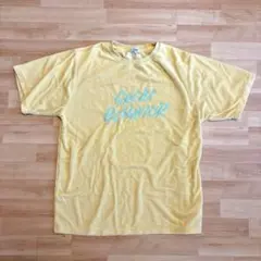 ロゴTシャツ かわいいTシャツ パイル地　ユニセックス　サイズL レモンイエロー