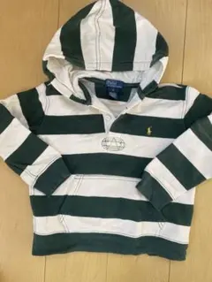 Ralph Lauren 緑と白ストライプ パーカー 6歳