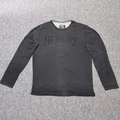 Y2K REPLAY　ロンT　フェード　ダメージ加工　グランジ スカル