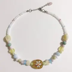 no.496／a'moureveビーズネックレス　ハンドメイド　韓国　古着
